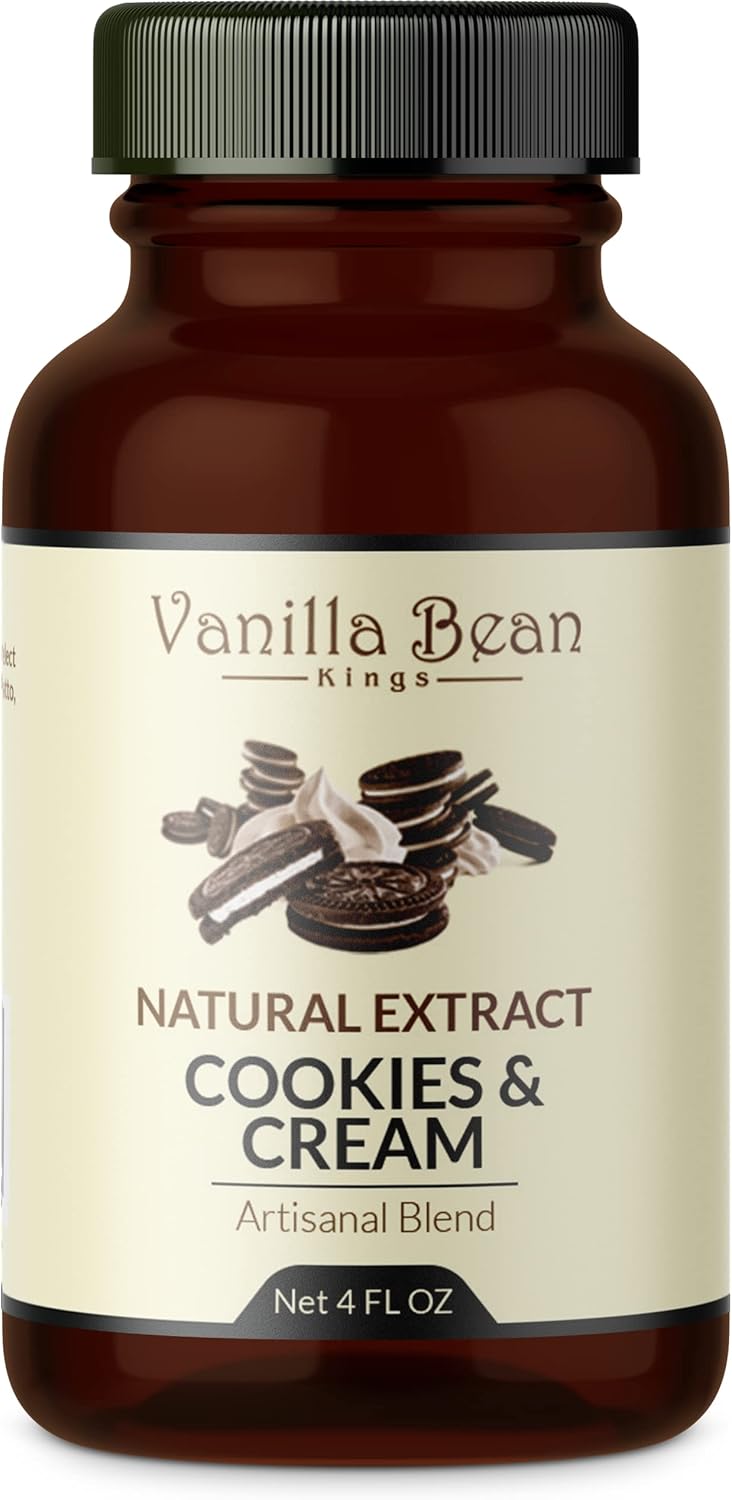Pure Cookies & Cream Extract for Baking and Flavoring - 4 OZ - Premium Quality Natural Flavors for Baked Goods, Desserts, & Cooking