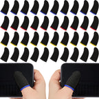 Jiuguva 120 Pcs Finger Sleeve for Gaming Anti Sweat Game Controller Thumb Sleeve Breathable Finger Covers Touchscreen Gaming Gloves for Mobile Phone Game, 4 Designs(Colorful)