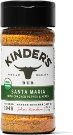 Kinder's Organic Santa Maria Rub (Cracked Pepper and Herbs), Premium Quality Seasoning, MSG Free and USDA Certified Organic, 2.6oz
