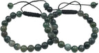 AAA MOSS AGATE Natural Healing Power Gemstone Crystal Beads Unisex Adjustable Macrame Bracelets 8mm