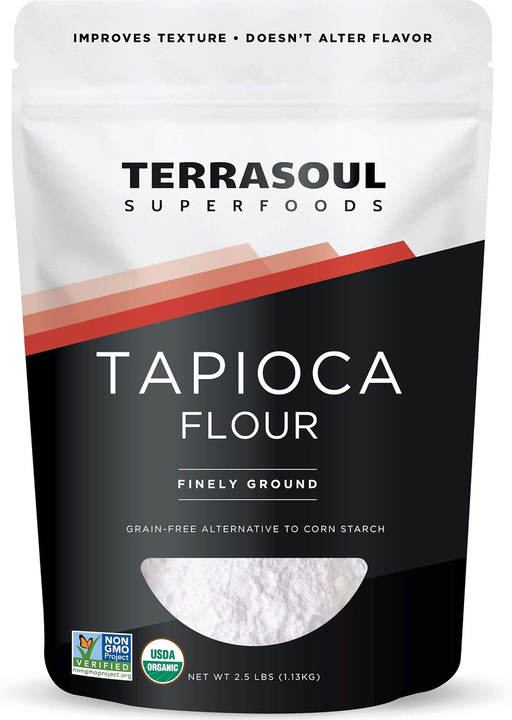 Terrasoul Superfoods Organic Tapioca Flour Starch, 2.5 Lbs - Gluten-free | Improves Texture for Keto Baking | Doesn't Alter Flavor