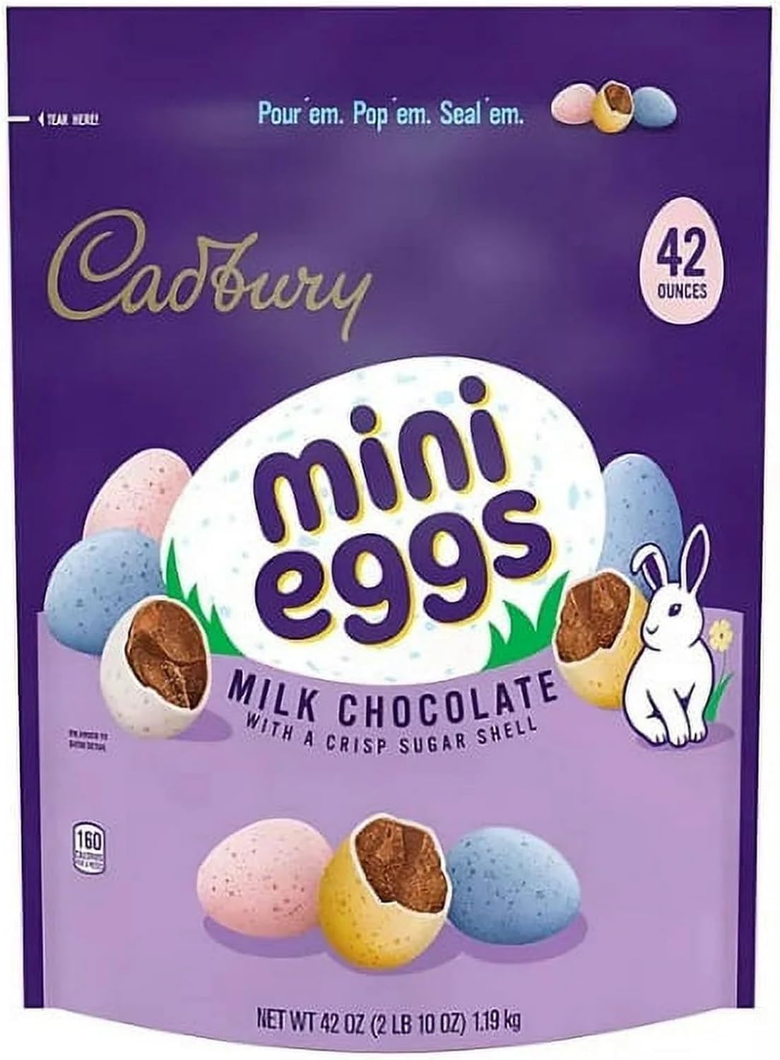 Cudbury Mini Eggs Large Size Bag- 42 ounces
