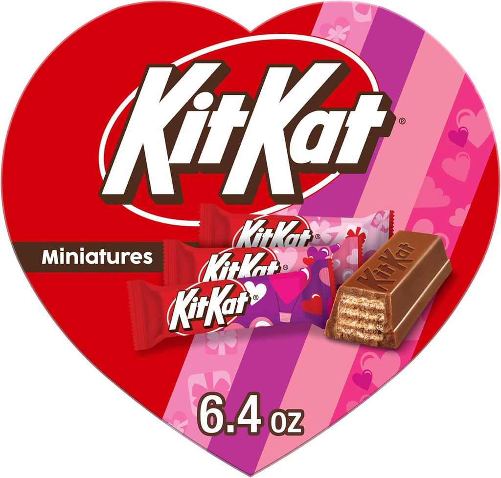 KIT KAT Miniatures Milk Chocolate Wafer, Valentine's Candy Gift Box, 6.4 oz