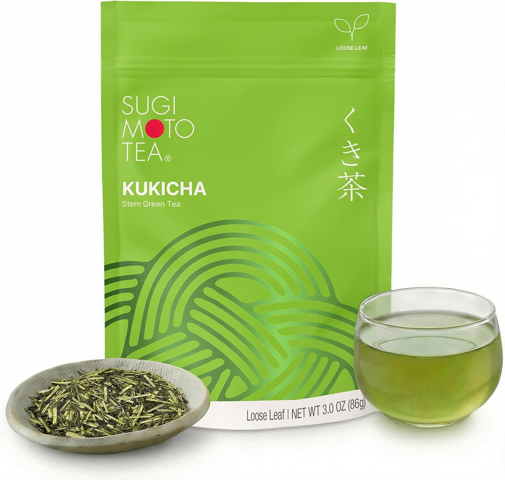 SUGIMOTO TEA Japanese Kukicha Stem Green Tea Loose Leaf 3.0 oz (86 g)