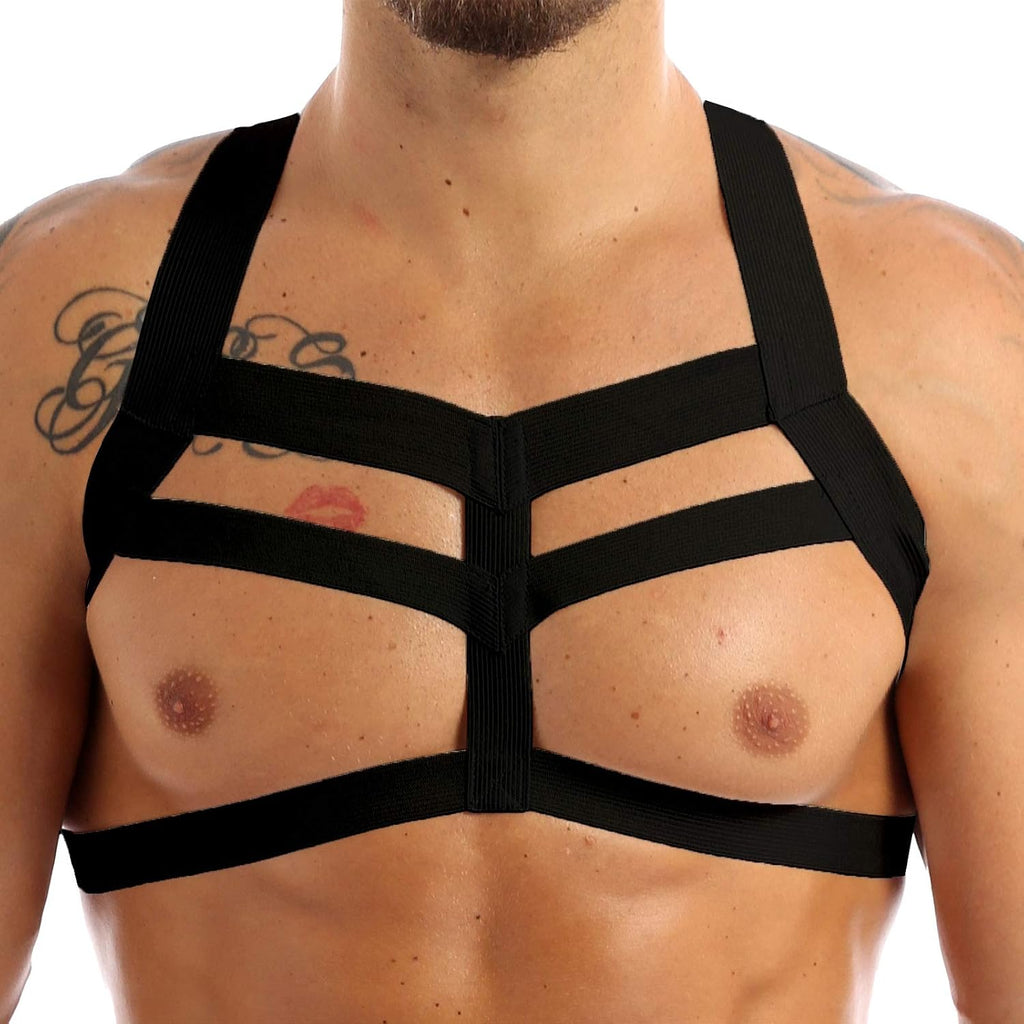 dPois Men's Strong Nylon Shoulder Support Brace Body Chest Harness Lingerie Belts