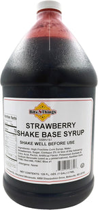 Bits N Things Strawberry Shake Smoothie Dessert and Beverage Flavoring Syrup | Kosher | 1 Gallon