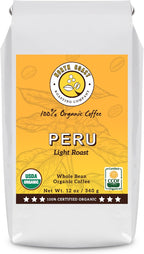 North Coast Roasting Company, Light Roast, Organic Coffee, Whole Bean, Single Origin - Peru, USDA Certified, Organic Coffee Beans, 12 Ounce Bag