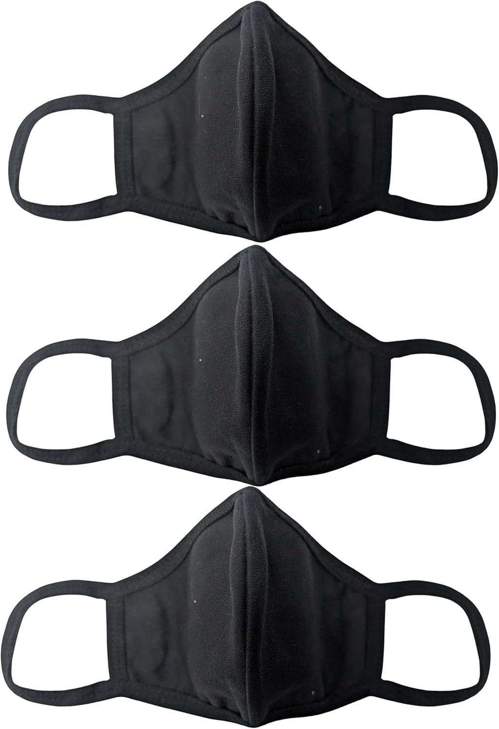 Premium Cotton Face Masks Washable & Reusable Cloth Comfy Breathable Material (BLACK COTTON, 3 PACK)