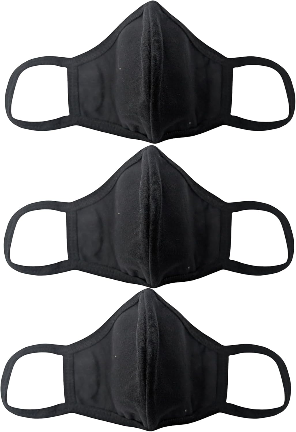 Premium Cotton Face Masks Washable & Reusable Cloth Comfy Breathable Material (BLACK COTTON, 3 PACK)