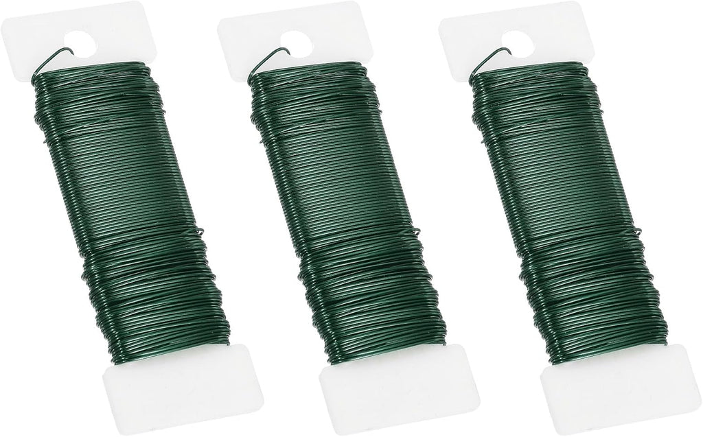 PATIKIL 20 Gauge Floral Flexible Paddle Wire, 115 Yard (345 Feet) Florist Wreath Wire for DIY Crafts Christmas Garland Flower Arrangement, Green 3 Rolls