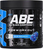 All Black Everything Pre-Workout Powder | Preworkout Energy Drink Mix | 350mg Caffeine | Beta Alanine & Citrulline | Energy Supplement for Men & Women | Blue Razz | 30 Servings