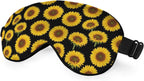 Sunflower Eye Mask Sleeping Mask Vintage Sunflowers Flower Yellow Black Sleep Masks Silky Soft Eye Cover for Women Men Shading Blindfold for Air Travel Sleeping