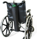 NYOrtho Oxygen Tank Holder for Wheelchair - D & E Cylinder Carrier Bag with Adjustable Straps - Heavy Duty, Waterproof, Easy to Clean Oxygen Cylinder Bag - Fits Standard Wheelchair Size (16"-20")