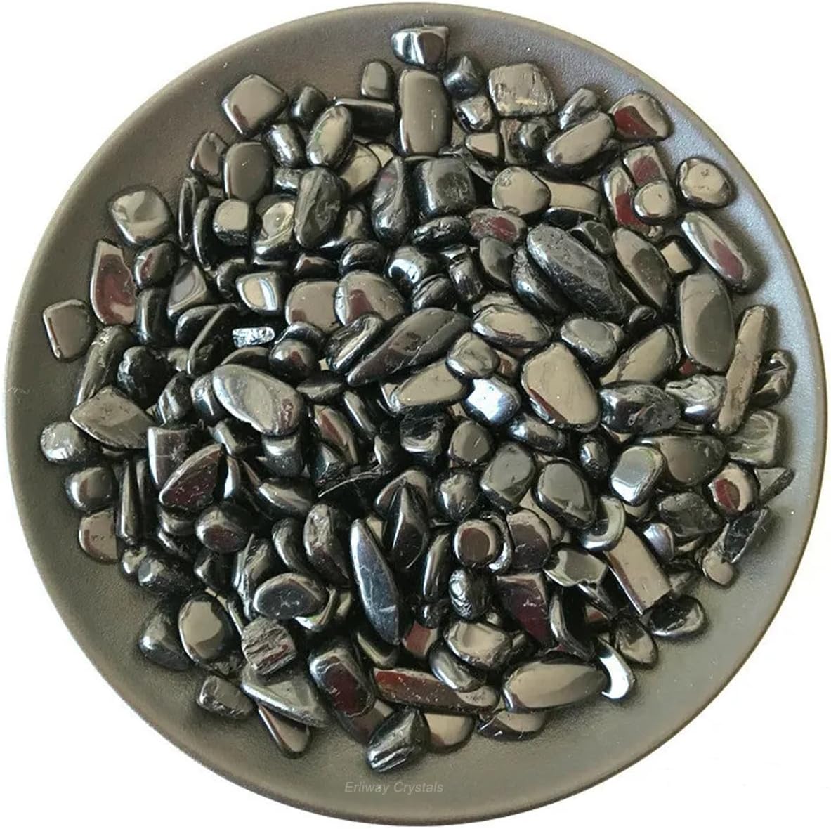 Erliway 100g Natural Black Tourmaline Tumbled Chips Stones,7-9mm Polished Healing Crystal Chips, Irregular Shaped Healing Crushed Crystal Stone, Healing Reiki Crystal Jewelry Making Home Decor