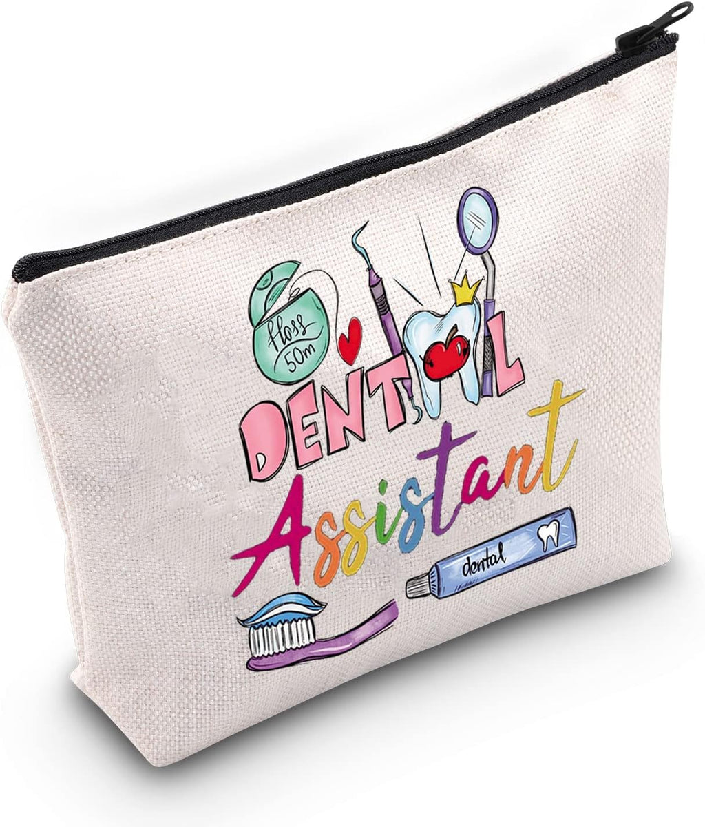 WZMPA Dental Assistant Cosmetic Makeup Bag Dental Hygienist Assistant Gift Dental Assistant Zipper Pouch For Future Dentist Dental Students (Dental Assistants)
