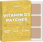 D3 Patches (Pack of 60) - 100% Natural D Patch for Women and Men - with Calcium, Magnesium, K2 - Immune & Body Support - Enhanced Formula