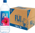 FIJI Natural Artesian Bottled Water 1.5 Liters / 50.7 Fl Ounce (Pack of 12) - 100% Natural Electrolytes
