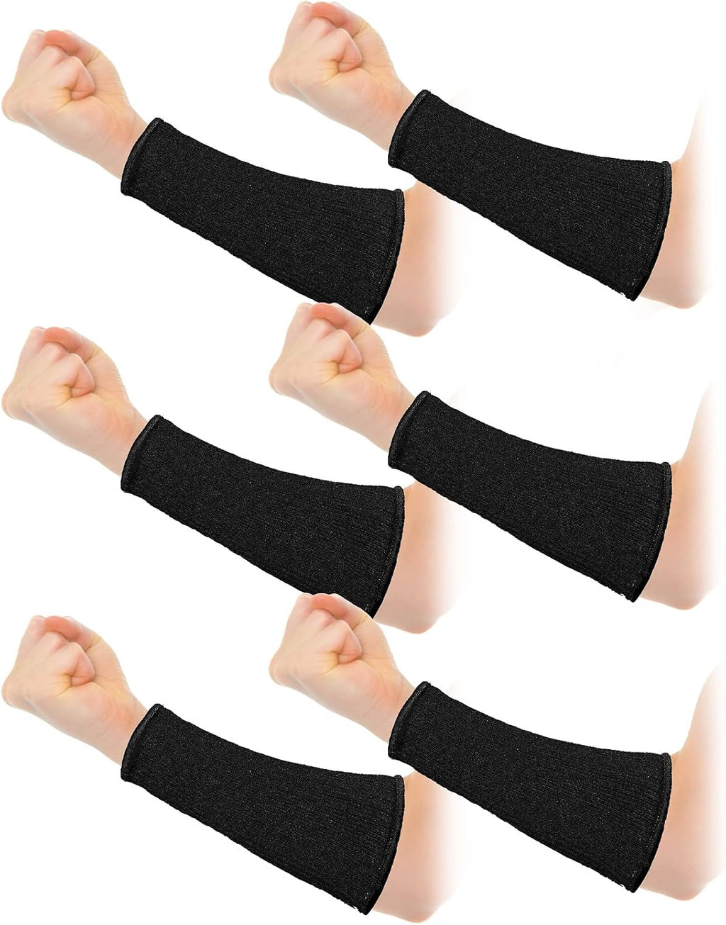 Sintege 3 Pairs Arm Protectors for Thin Skin and Bruising Cut Resistant Forearm Sleeve Level 5 Arm Burn Protection Sleeve (Black,7.9 Inch)