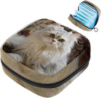 Period Bag,Sanitary Napkin Storage Bag,Angry Cat Looking at You,Tampon Bag for Purse