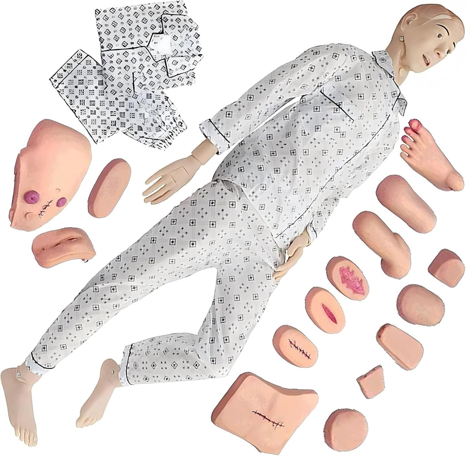 Medical Mannequin for Training, Patient Care Medical Manikin 5.57FT Life Size Nursing Training Mannequin for Nursing Education Medical Training Skills Teaching Pratice