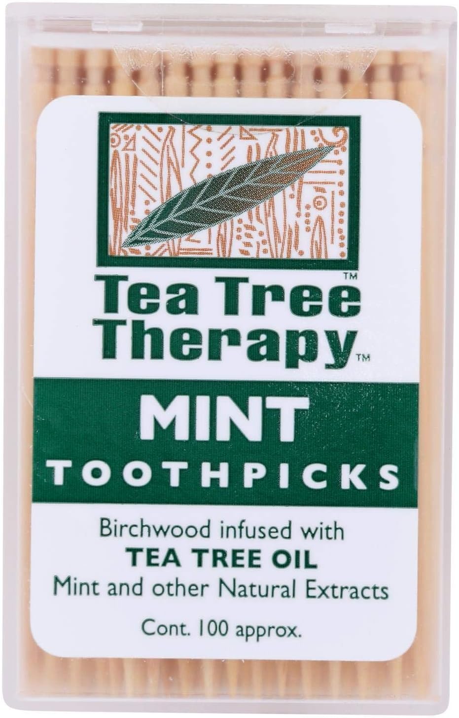 Tea Tree Therapy Toothpicks - 100 Toothpicks - Case of 12
