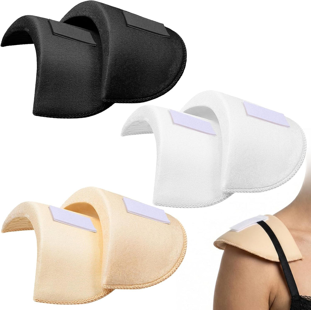 3 Pairs Shoulder Pads, 1.5cm Thickness Foam Shoulder Pads Breathable Set-in Shoulder Enhancer Anti-Slip Detachable Sponge Pad for Women Men Blazer Suit Coat Jacket Clothes Sewing Accessories