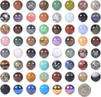 Assorted Gemstone Orb 20mm Rocks Crystal Healing Polished Stone Sphere Ball Mineral Collection Kit (Pack of 24)