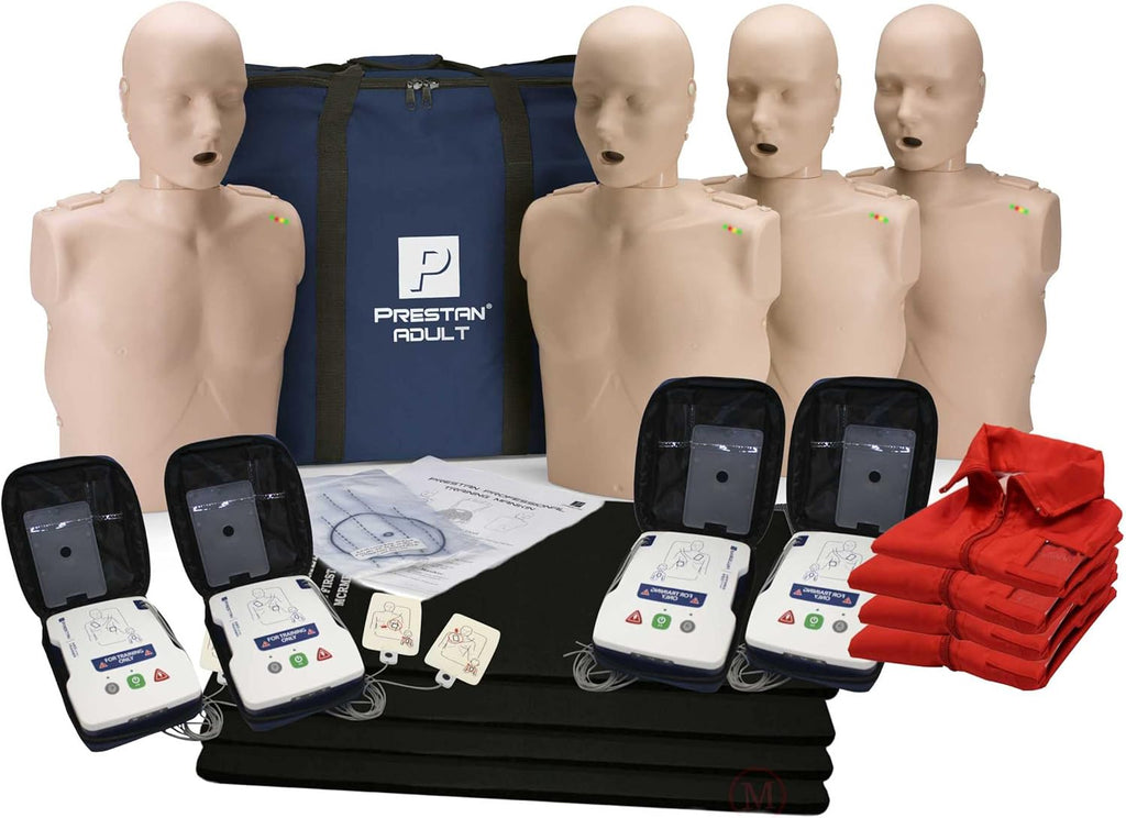 MCR Medical Prestan CPR Adult Manikin 4-Pack w. Feedback, UltraTrainers, and MCR Accessories
