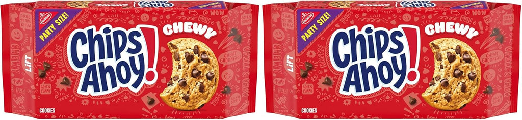 Chips Ahoy! Chewy Chocolate Chip Cookies, Party Size, 26 oz (Pack of 2)