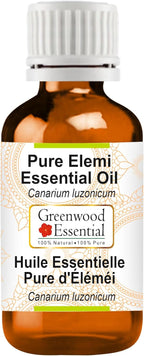 Greenwood Essential Elemi Essential Oil (Canarium luzonicum) Pure | Non-Sticky | Non-Greasy | Lightweight | Men & Women | All Skin Types | Steam Distilled 10ml (0.33 oz)