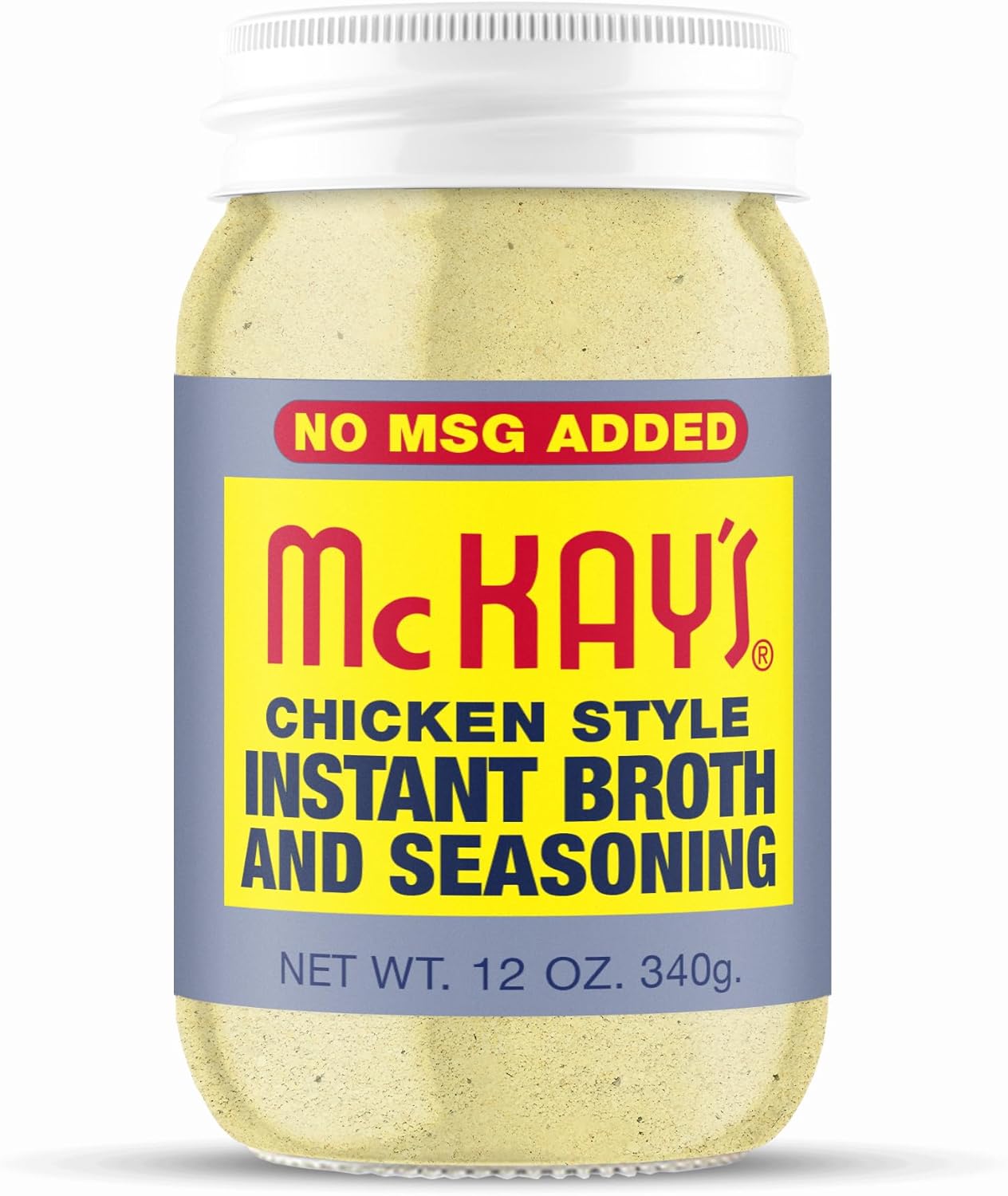 McKay's Chicken Flavored Soup Seasoning, Gluten Free, Vegetarian Instant Broth, Bullion Powdered Seasoning, Good on Meats, Veggies or in Soup! (No MSG Added Chicken, 1 Pack)