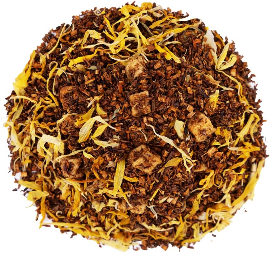 The Whistling Kettle Peach Rooibos Tea (Georgia Peach)- Sweet Aromatic Caffeine Free Flavored Rooibos Tea with Peach and Marigold- 4oz (80 servings)