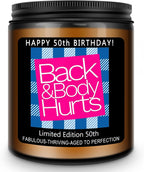 Homsolver 50th Birthday Gift for Her Him, Happy 50th Birthday Candles Gifts for Women Men, Funny 50 Years Old Decorations Ideas- Lavender Scented Candle