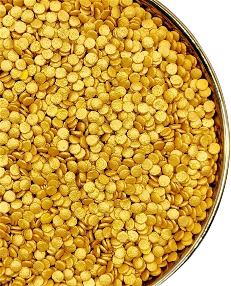 NIPEOR Christmas Sprinkles Gold Confetti Sprinkles 3.53oz/100gEdible Sprinkle Topping Confetti Sprinkles, Sprinkles for Cake Decorating Cupcake Candy Sprinkles and Ice Cream Toppings (Rainbow Confetti Gold)