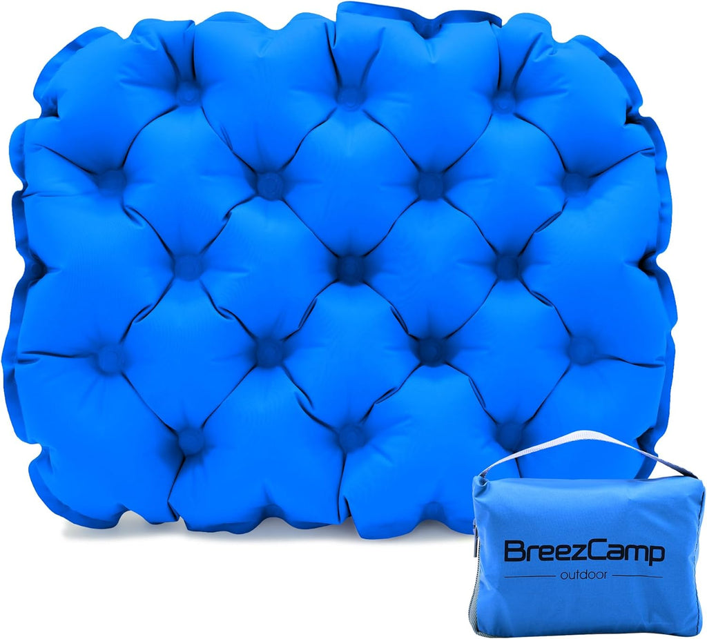 Inflatable Seat Cushion, Lightweight Stadium Seat Pad, Travel Air seat Cushion Anti-Slip for Airplane, Long Flight, Hiking, Climbing, Home and Camping,Blue