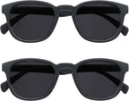 OPULIZE POP Classic Reading Sunglasses for Women Men,Tinted Lens with UV400 Protection,Scratch Resistant Round Chunky Frame with Spring Hinges, Matt Grey +1.50 (Pack of 2)