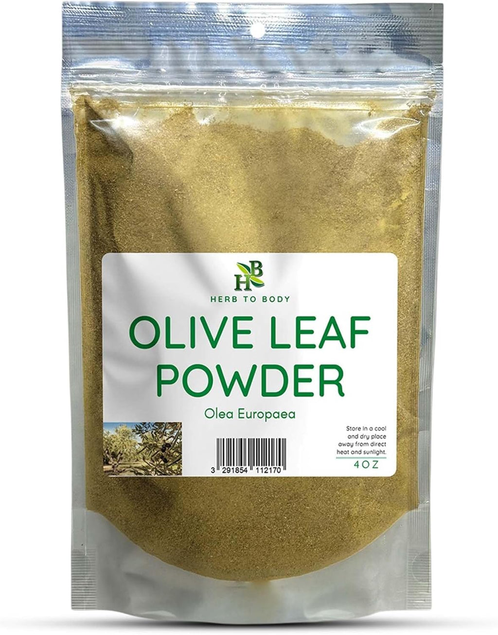 Herb To Body Olive Leaf Powder - 4 oz, Wildcrafted Olive Leaves for Antioxidant Support, Olive Leaf Tea and Herbal Wellness Blends