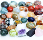 1.5Lb Tumbled Gemstones and Crystals Bulk, Assorted Polished Healing Stone and Rocks, Mixed Color Semi Precious Gem Stones (1.5lb 0.8-1.6” Tumbled)