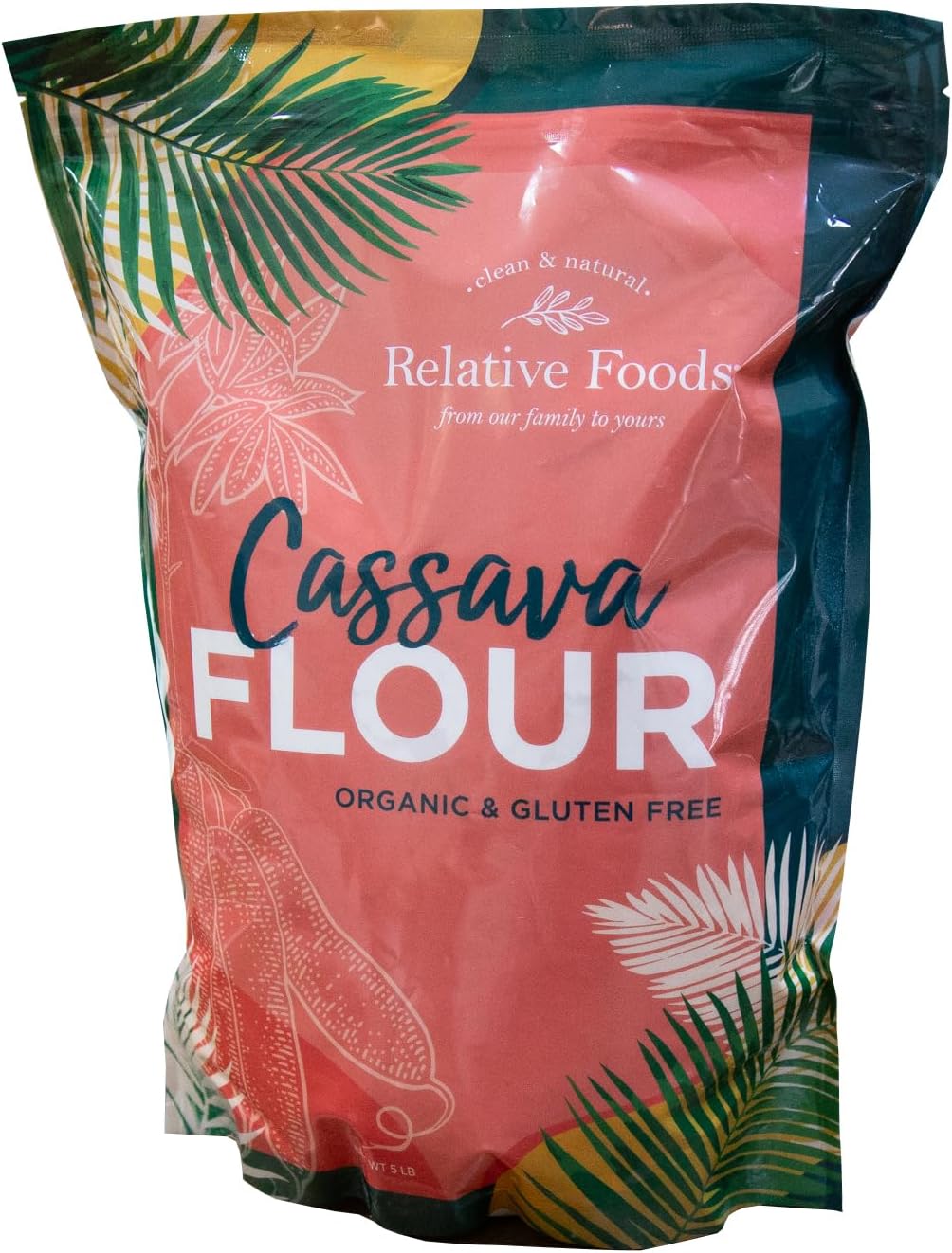 Relative Foods Premium Organic Cassava Flour (5 lb) - Versatile Yuca Flour for Healthy Baking - Mild Flavor, Unique Cassava Root Flour Blend for Waffles, Biscuits, & More - Perfect Baking Flour