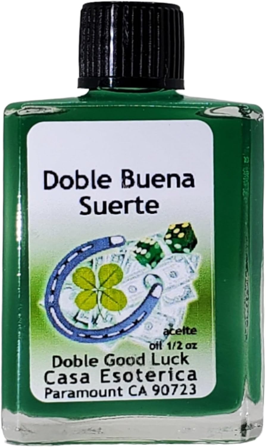 Double Good Luck Oil (Doble Buena Suerte Aceite) Double Good Luck Oil- Increase Fortune - Attract Positive Energy & Abundance-0.5 FL OZ (1 Pack)