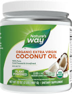 Nature's Way USDA Organic Extra Virgin Coconut Oil, Organic Virgin Coconut Oil, Pure, Cold-Pressed, Hexane Free, Gluten Free, Contains 62% MCTs, Non-GMO Project Verified, 32 Oz (Packaging May Vary)