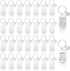 30 Pcs Engravable Metal Keychain Blanks for Laser Engraving, Stainless Steel Keychain Stamping Jewelry Blanks Metal Keyrings for DIY Crafts and Gifts