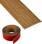 Vinyl Floor Transition Strip, Self Adhesive Floor Cover Strips PVC Laminate Threshold Strip Bar Flat Divider Strip for Joining Floor Gaps, Doorways Threshold, Carpet, 2" Wide (Brown Wood Grain, 10Ft)