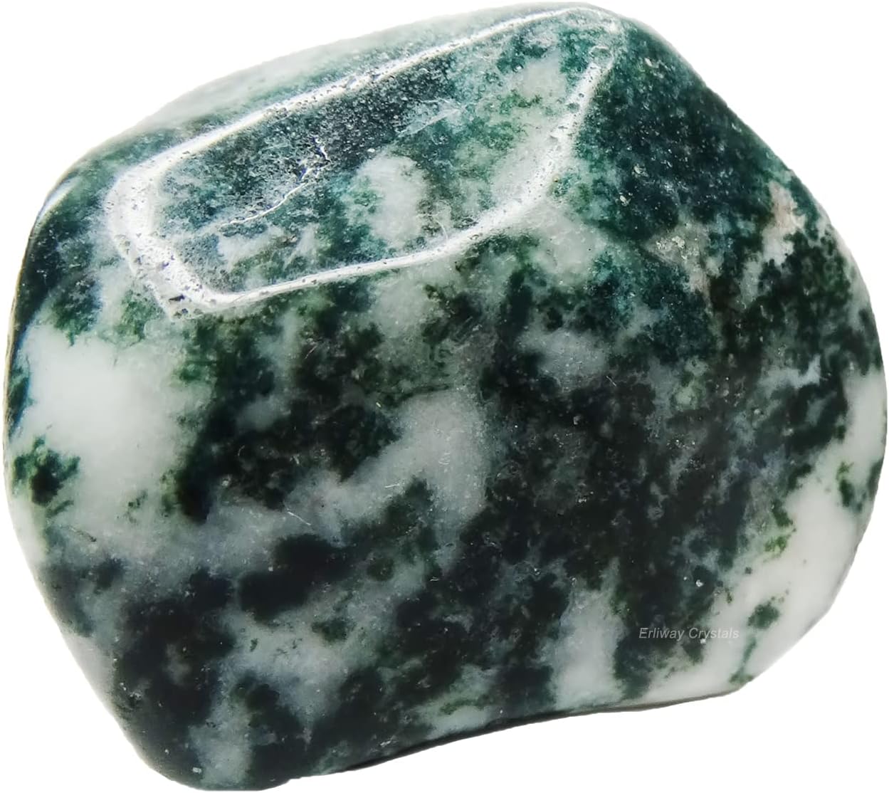 Moss Agate Healing Crystal Stones, 1.25-2.0" Large Reiki Healing Gemstones Natural Tumbled Polished Stones for Energy Witchcraft Therapy Meditation