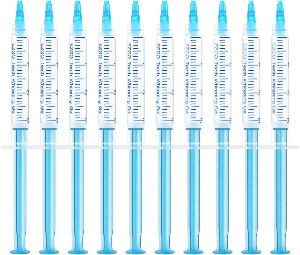 EZGO 10 Pack Teeth Whitening Gel Refills 22% Bleaching Gel, No Sensitive Teeth Whitener, Great for Sensitive Tooth Whitening, Carbamide Peroxide Teeth Whitening Gel, Mint Flavor (10X 3ML)