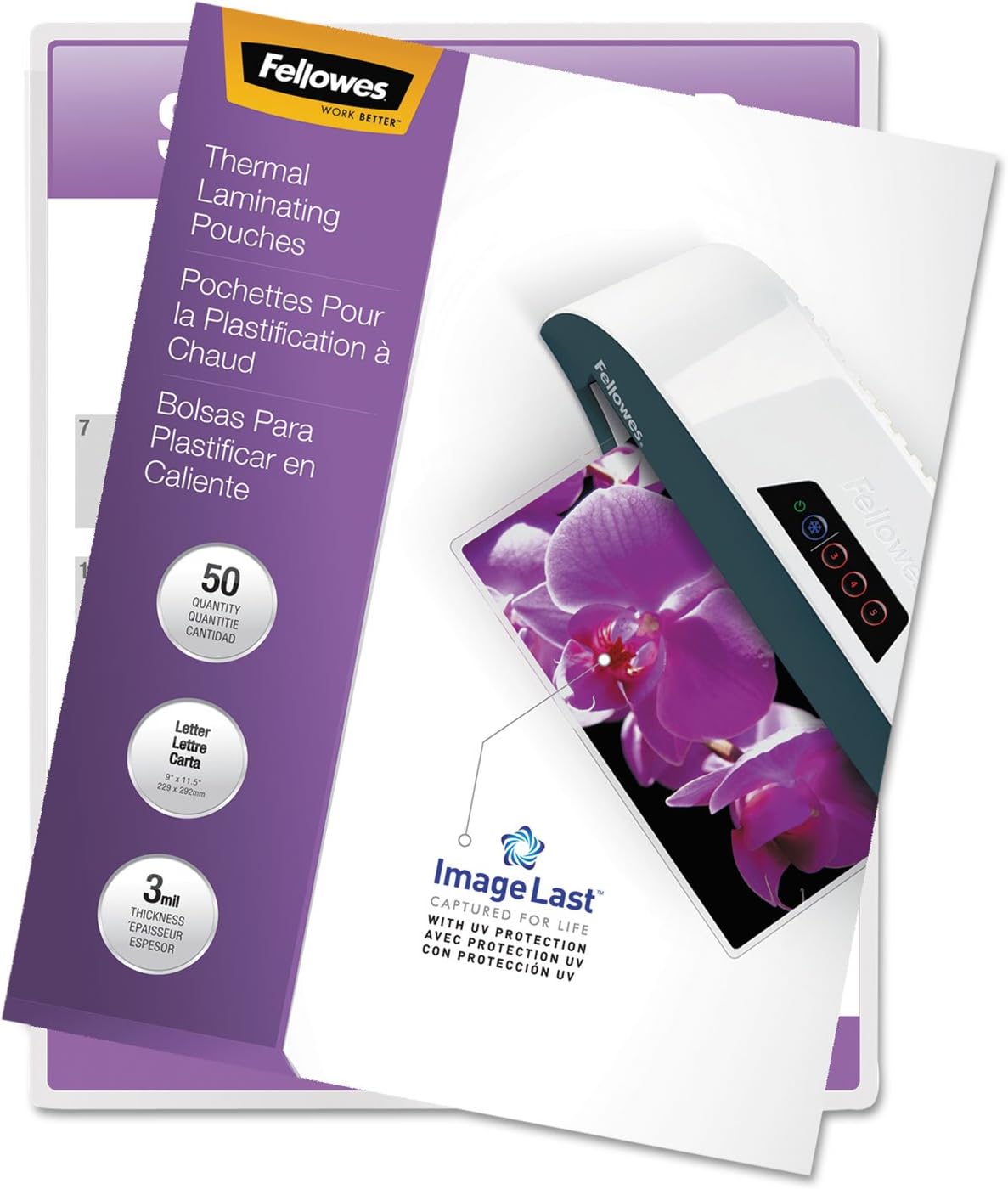 FEL52225 - Fellowes Glossy Pouch - Letter, 3 mil, 50 Pack