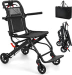 Wheelchairs for Adults Transport Chair,Aluminum Alloy Ultra-Thin Transport Chair for Adults, Foldable Wheelchair with Flip-up Armrest,Portable Transportation Travel Wheelchair, Bearing 286lb