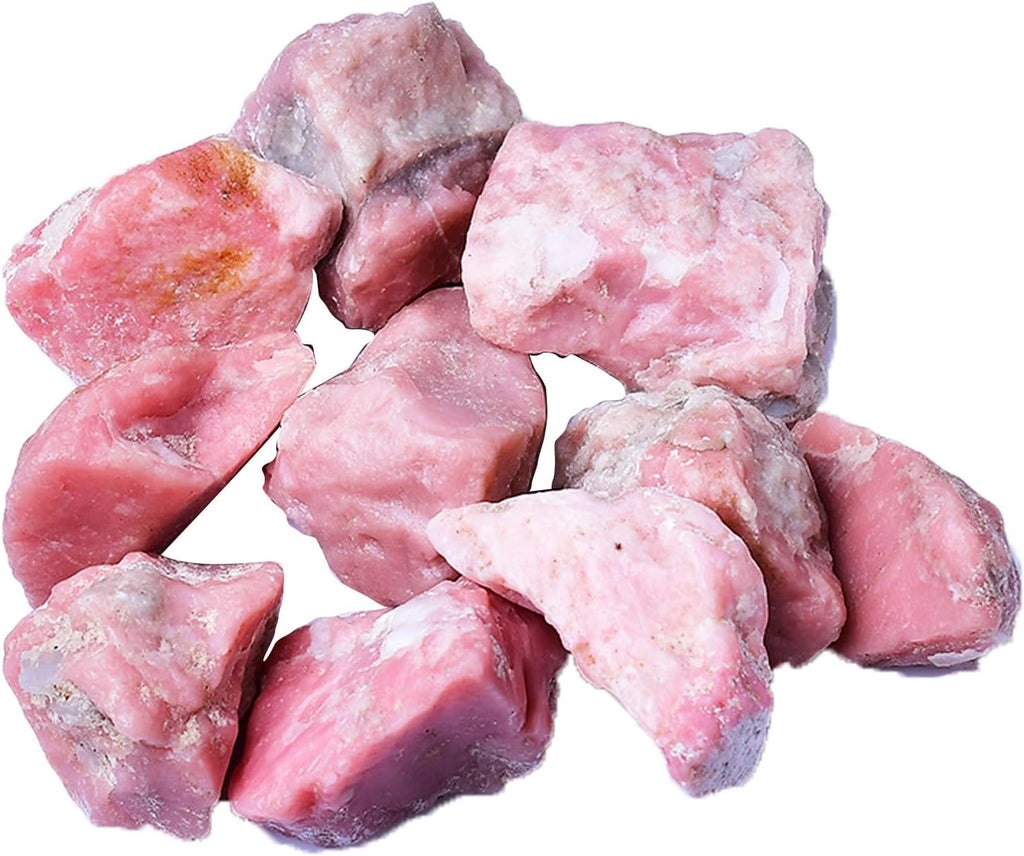 Raw Crystals, Large 1.2-2.0" Healing Crystal Natural Rough Stones for Intuition,Chakra,Meditation,Decoration,Polishing,Energy Work (Pink Opal, 3.5oz-1.2-2.0"raw Crystals)