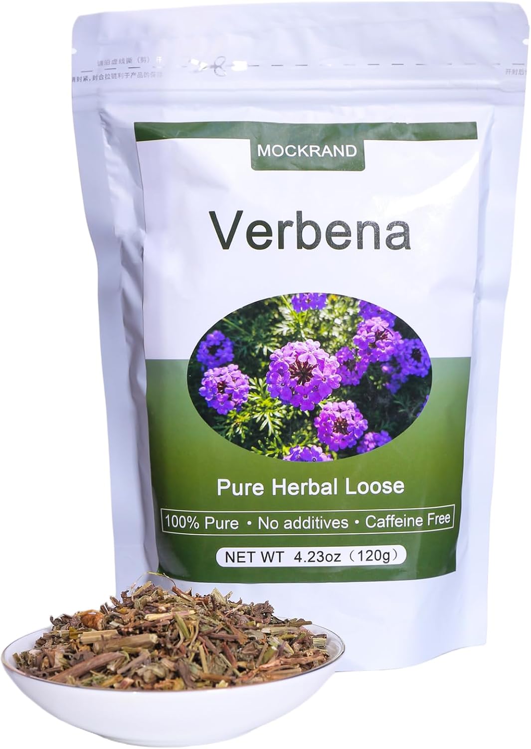 MOCKRAND Premium Vervain Herb Cut & Sifted, 4.23 Oz/120g | Dried Loose Leaf for Tea | Resealable Pouch