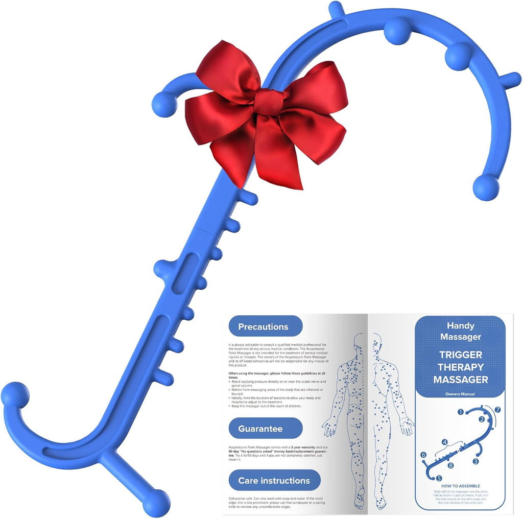 Ranarose Deep Tissue Back & Neck Massager - Back Massager Stick for Pain Relief, Muscle Knot Remover, Trigger Point Massage Tool for Full Body, Shoulders, Legs - Pressure Point Massage Tool (Blue)